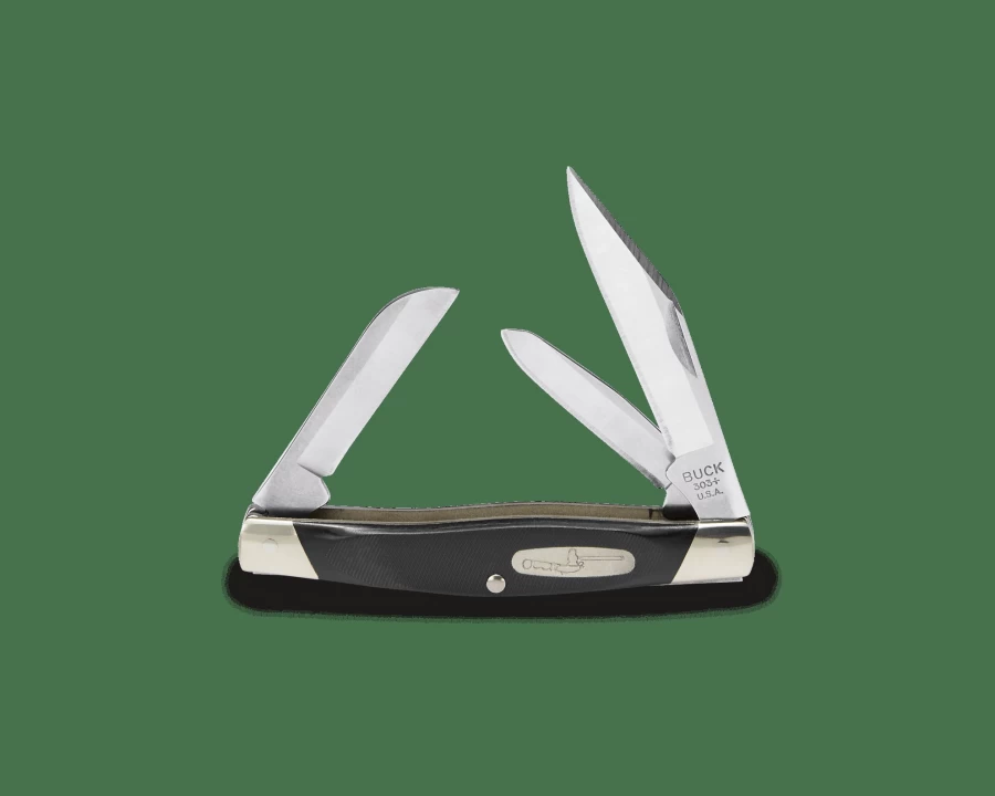 Buck Knives 303 Cadet Folding Pocket Knife - Classic Stainless Steel Blade, Wood Handle, EDC Utility Tool