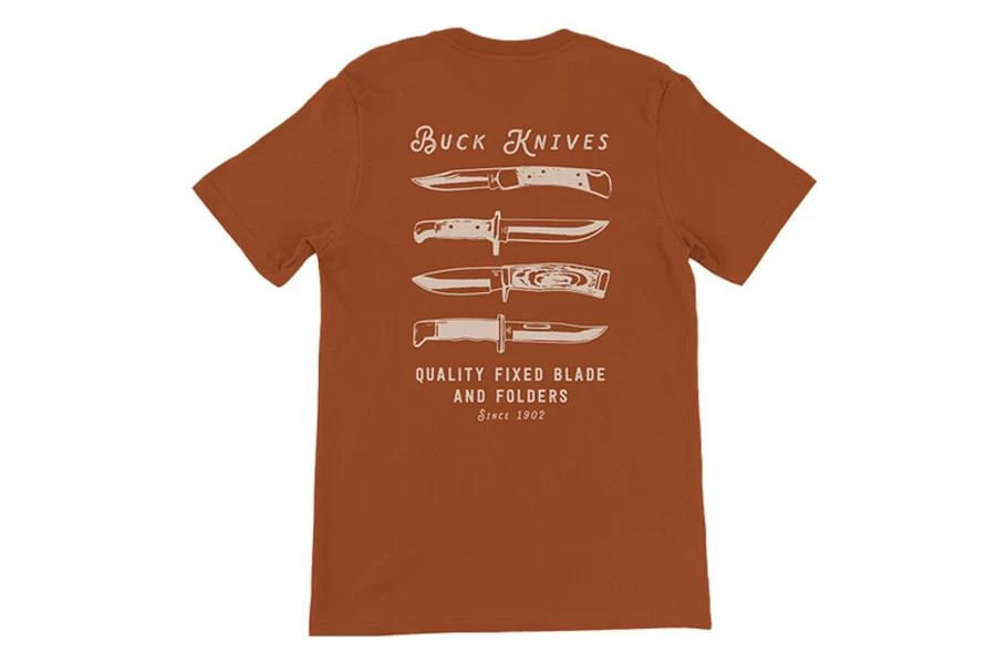 "Buck Knives Premium Quality Blades Design Men's T-Shirt - Durable Cotton Apparel"