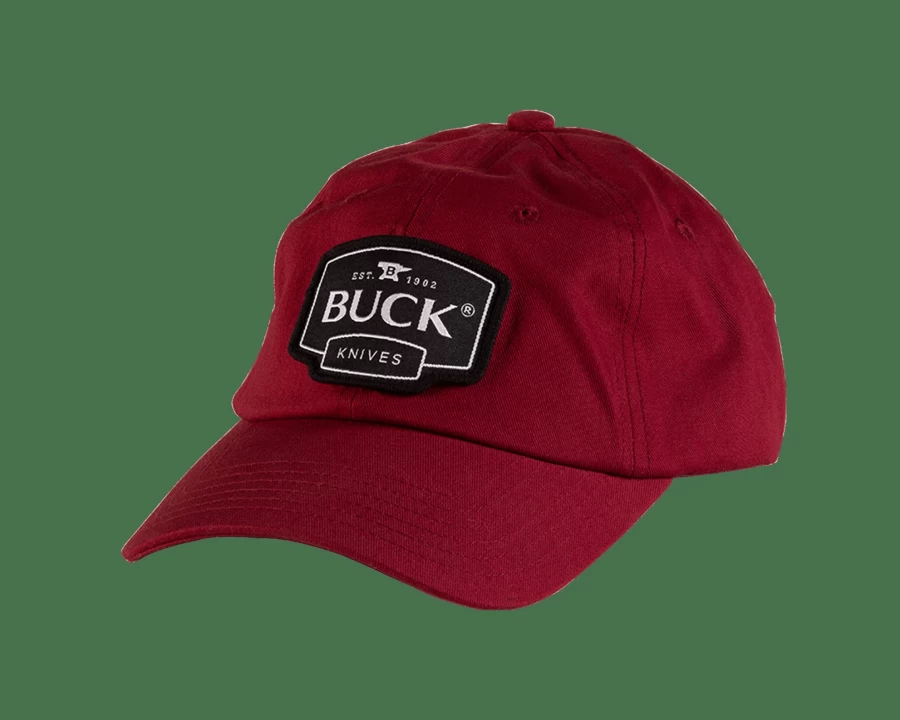 Buck Knives Cardinal Logo Six-Panel Camping Hat for Outdoor Enthusiasts
